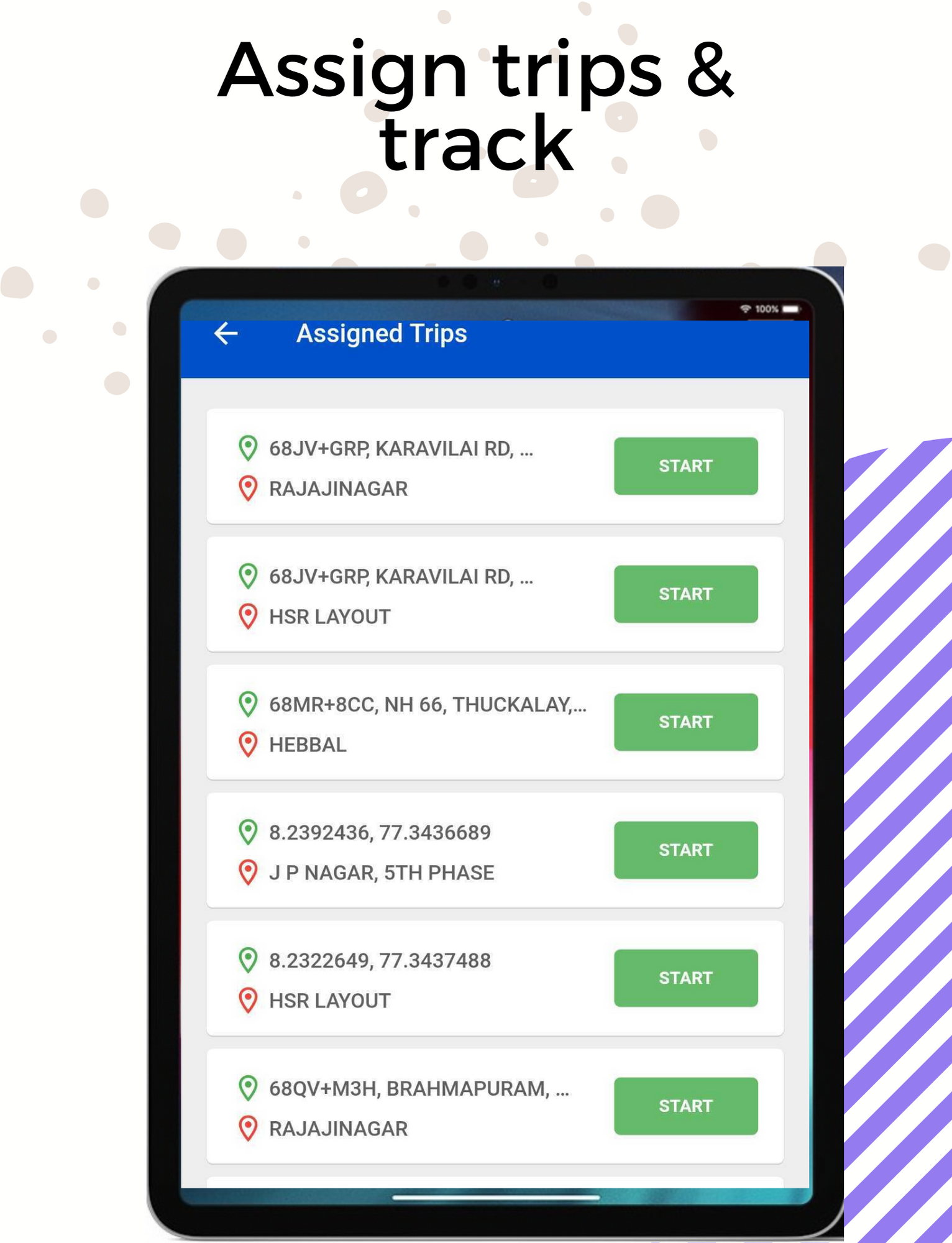 screenshot of Field Force Monitor App
